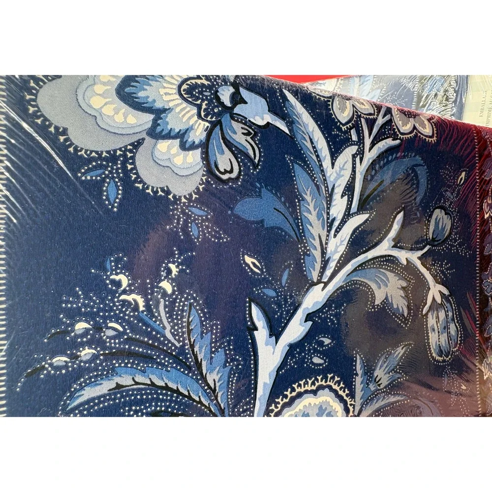Lot of 3 Waverly Decorative Wallpaper Border Blue Floral Prepasted 15 Yds Total